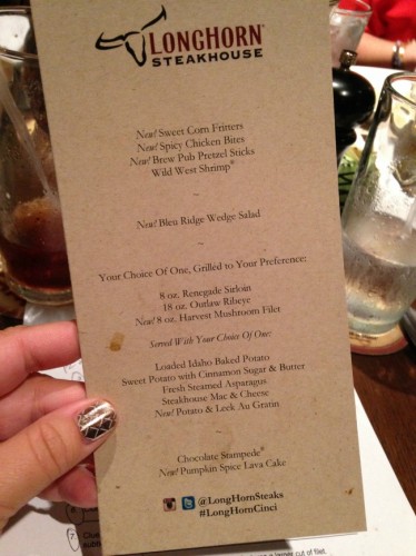 Longhorn Steakhouse - New 'Fall Into Flavor' Menu - Family Friendly Cincinnati
