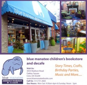 blue manatee bookstore ad. V 2ai